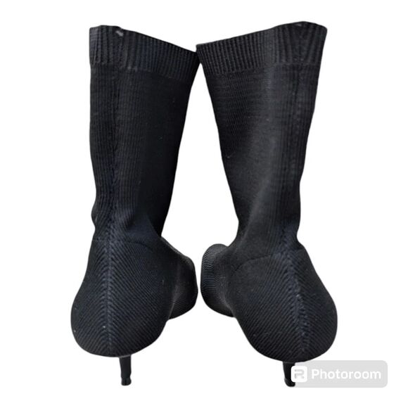Zara Ribbed Knit Sock Ankle Boots Black EU36 US 5.5 - Picture 10 of 13